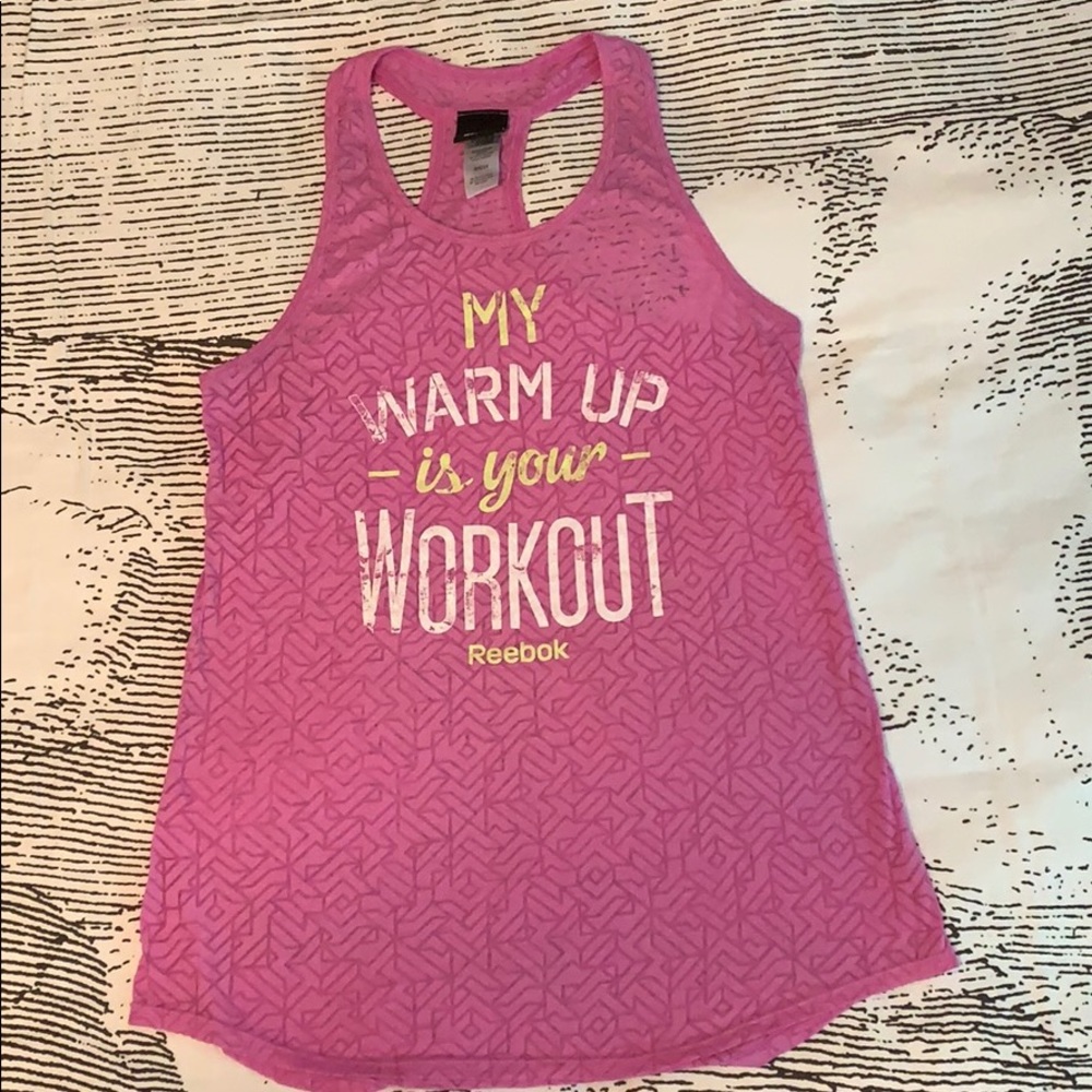 Reebok Athletic Tank “My Warmup is your Workout”